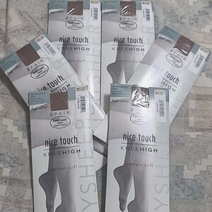 12 Pair KNEE HIGHS Nylon Day Sheer SMOKY TAUPE